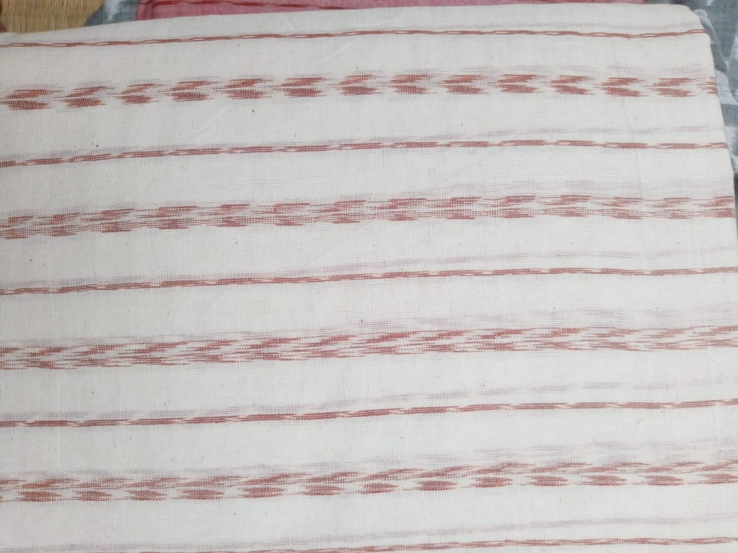 Ikat Cotton Fabric White